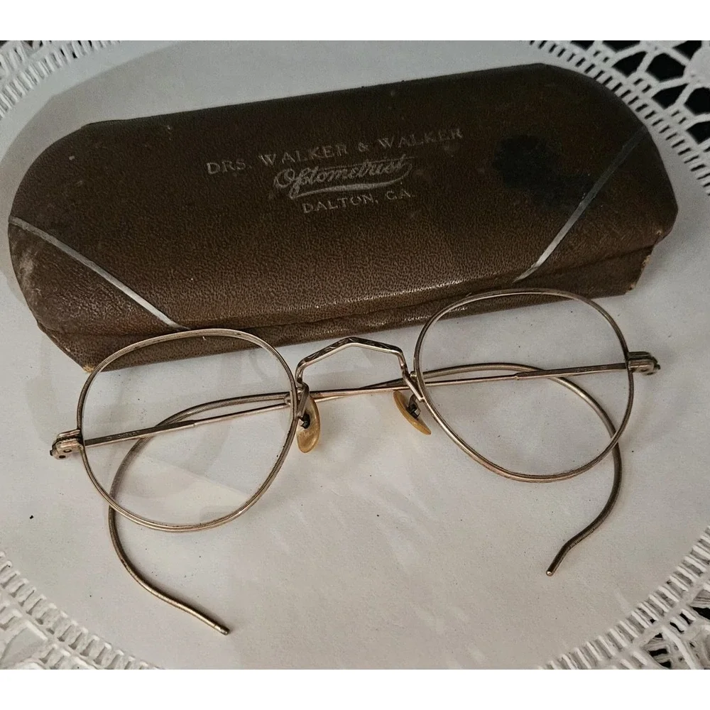 Antique 12K Gold Filled Spectacles Eye Glasses W Case